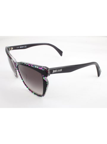 Just Cavalli Damskie okulary przeciwsłoneczne w kolorze czarno-szarym ze wzorem