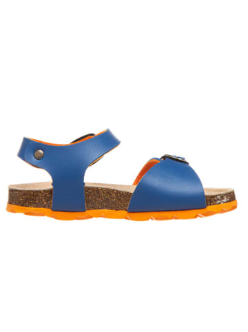 billowy Sandalen in Blau/ Orange