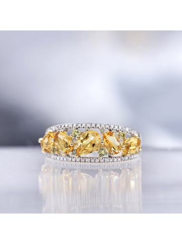 CARATELLI Złoty pierścionek "Olivines" z diamentami