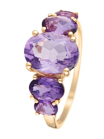 DIAMOND & CO Gouden ring "Violet hill" met edelstenen