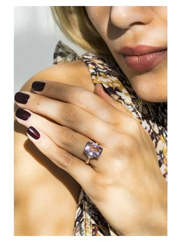 DIAMOND & CO Roségouden ring "Pink hill" met diamanten