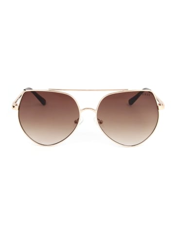 Guess Damskie okulary przeciwsłoneczne w kolorze złoto-brązowym