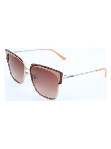 Karl Lagerfeld Damskie okulary przeciwsłoneczne w kolorze brązowo-karmelowym