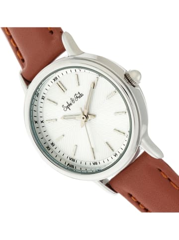 Sophie & Freda Quarzuhr "Berlin" in Braun/ Silber/ Weiß