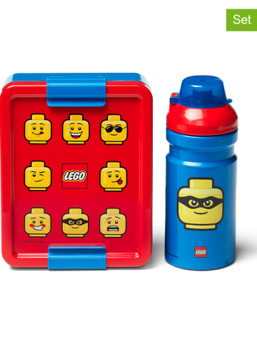LEGO 2-częściowy zestaw "Iconic" w kolorze niebiesko-czerwonym na lunch