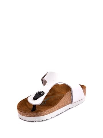 Comfortfusse Leder-Zehentrenner in Weiß