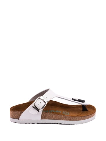 Comfortfusse Skórzane japonki w kolorze białym