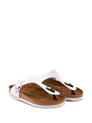 Comfortfusse Skórzane japonki w kolorze białym