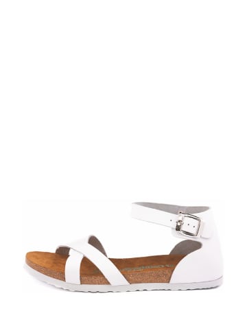 Comfortfusse Leder-Sandalen in Weiß
