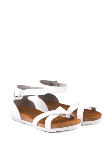 Comfortfusse Leder-Sandalen in Weiß