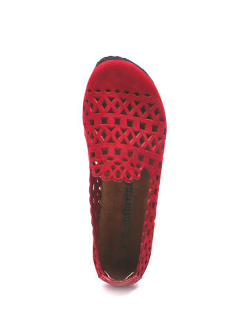 Comfortfusse Leren ballerina's rood