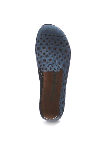 Comfortfusse Leder-Slipper in Dunkelblau