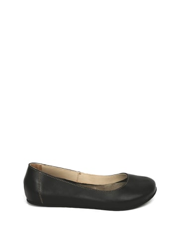 Comfortfusse Leren ballerina's zwart