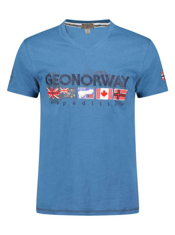 Geographical Norway Koszulka "Jouky" w kolorze niebieskim