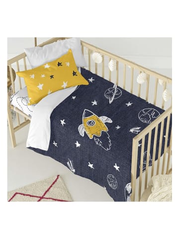 Mr. Fox Beddengoedset "Starspace" donkerblauw/geel