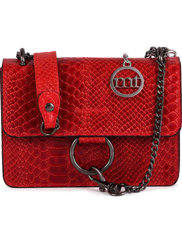 Mia Tomazzi Skórzana torebka "Druso" w kolorze czerwonym - 20 x 14 x 5 cm