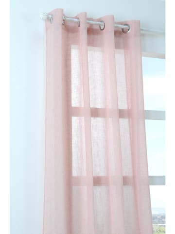 STOF France Ösengardine "Paloma" in Rosa - (L)260 x (B)140 cm