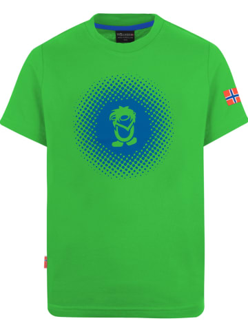 Trollkids Koszulka funkcyjna "Pointillism" w kolorze zielonym