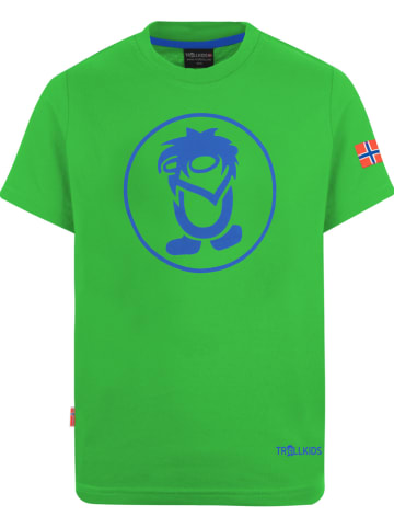 Trollkids Koszulka funkcyjna "Troll" w kolorze zielonym