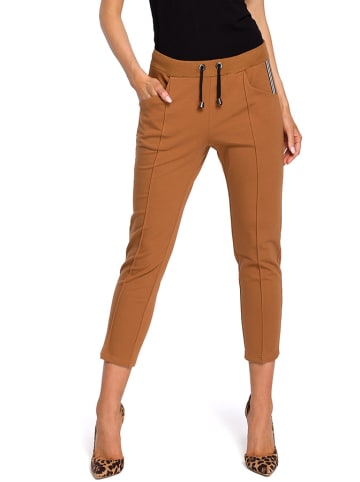 made of emotion Spodnie w kolorze jasnobrązowym