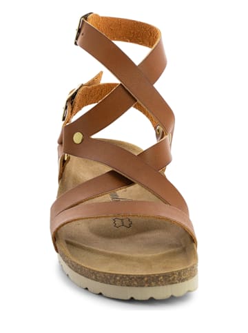 Sunbay Skórzane sandały "Elorza" w kolorze jasnobrązowym