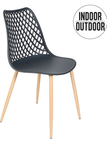 Ethnical Life 2er-Set: Stühle "Malaga" in Anthrazit - (B)48 x (H)83 x (T)52 cm