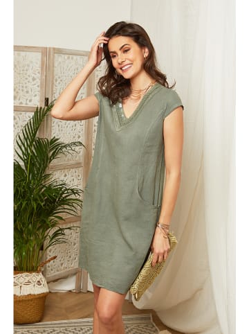 Lin Passion Leinen-Kleid in Khaki