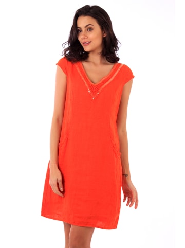 Lin Passion Leinen-Kleid in Orange