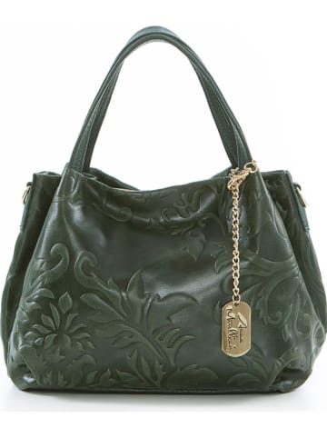 Anna Morellini Leder-Henkeltasche "Clarissa" "Clarissa" in Grün - (B)28 x (H)20 x (T)12 cm