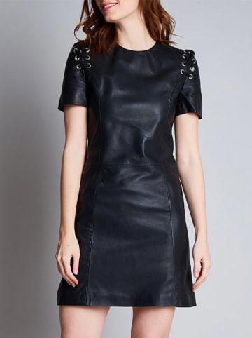 Isaco und Kawa Lederkleid in Schwarz