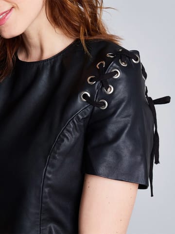 Isaco und Kawa Lederkleid in Schwarz
