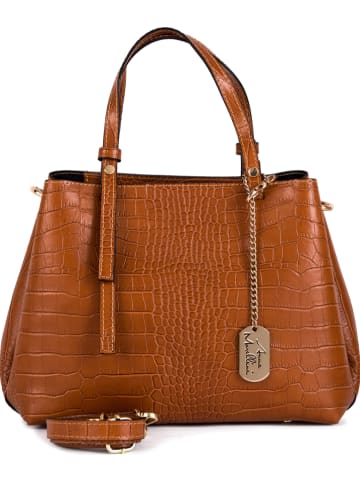 Anna Morellini Leren schoudertas "Isabella" bruin - (B)30 x (H)21 x (D)12 cm