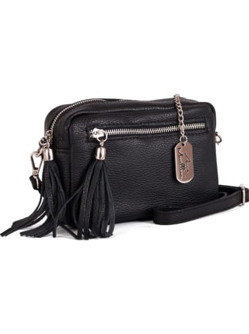 Anna Morellini Leren schoudertas zwart - (B)19 x (H)13 x (D)6 cm