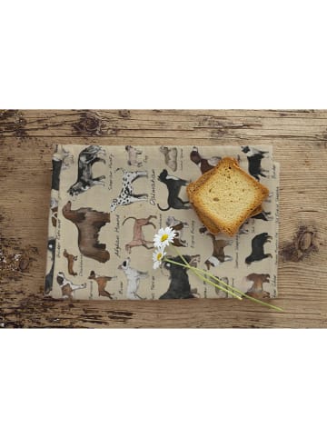 Folkifreckles Theedoek "Dogs" beige - (L)70 x (B)50 cm