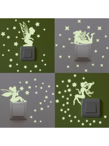 Ambiance Tatuaż ścienny "Glow in the Dark - Fairies and stars switch and socket"