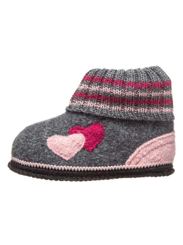 kitz pichler Hüttenschuhe "Kauns" in Grau/ Rosa