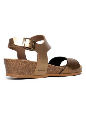 BACKSUN Sleehaksandalen "Lamezia" goudkleurig