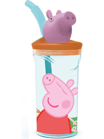 Peppa Pig Trinkhalmflasche "Peppa Wutz" in Hellblau/ Rosa - 360 ml