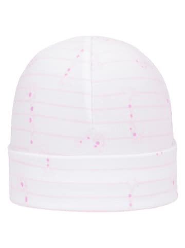 Döll Beanie wit/lichtroze