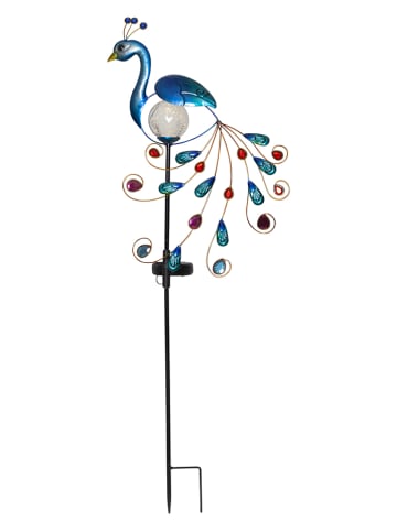 STAR Trading Ledsolartuinsteker "Peacock" blauw/meerkleurig - (H)80 cm