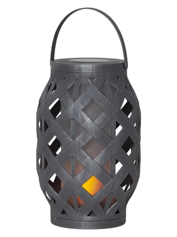 STAR Trading LED-Solarleuchte "Flame" in Grau - (H)23 cm