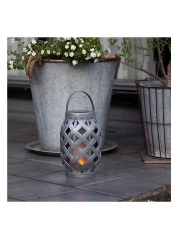 STAR Trading LED-Solarleuchte "Flame" in Grau - (H)23 cm