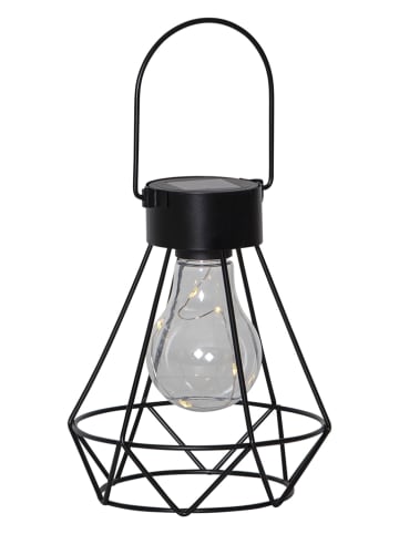 STAR Trading Solarny lampion LED w kolorze czarnym - 13 x 15,5 x 13 cm