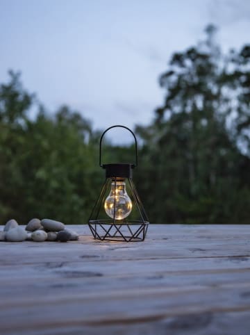 STAR Trading LED-Solar-Laterne in Schwarz - (B)13 x (H)15,5 x (T)13 cm