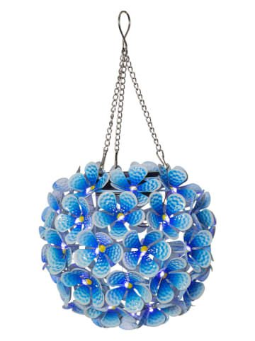 STAR Trading LED-Solar-Dekohänger "Hortensia" in Blau - Ø 16 cm