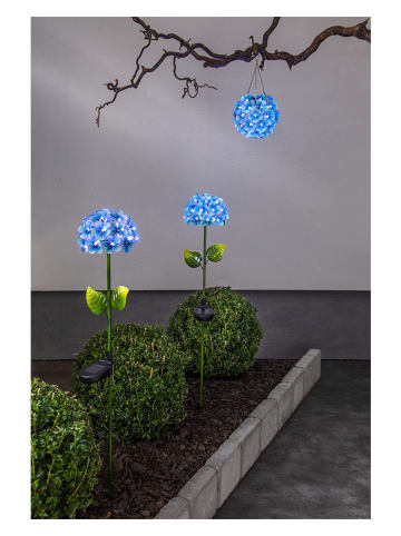 STAR Trading LED-Solar-Dekohänger "Hortensia" in Blau - Ø 16 cm