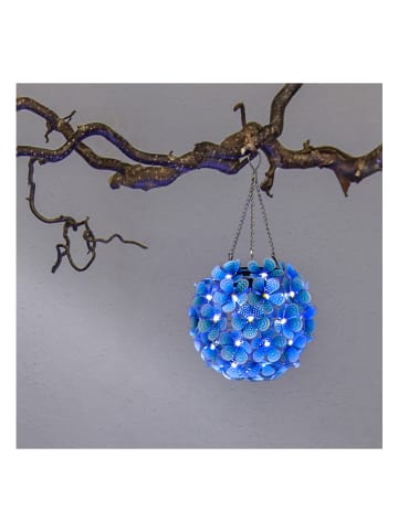 STAR Trading LED-Solar-Dekohänger "Hortensia" in Blau - Ø 16 cm