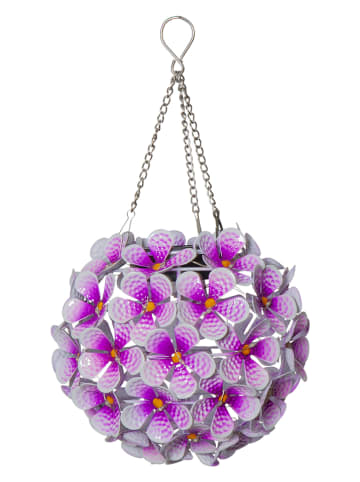STAR Trading Decoratieve ledsolarhanger "Hortensia" violet - Ø 16 cm