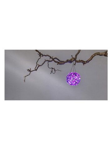 STAR Trading Decoratieve ledsolarhanger "Hortensia" violet - Ø 16 cm