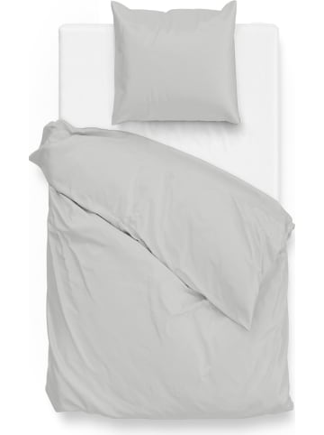 HNL Mako-satijnen beddengoedset "Satinado" lichtgrijs